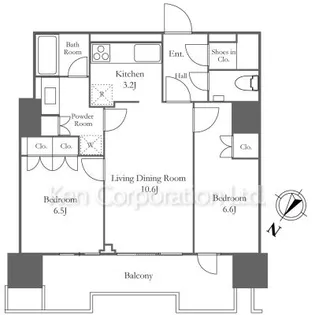 2LDKの間取り画像