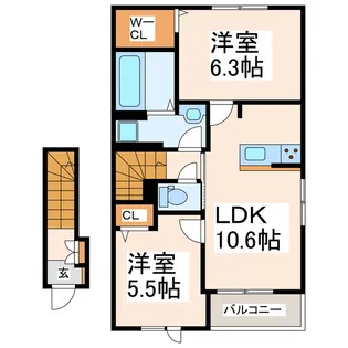 グラン ZERO a【2階】の間取り