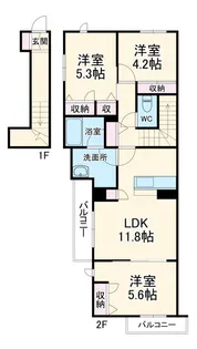 神奈川県横浜市港北区高田西5【マンション】の間取り