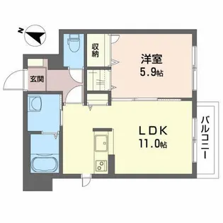 シャーメゾンイシファインB【1階】の間取り
