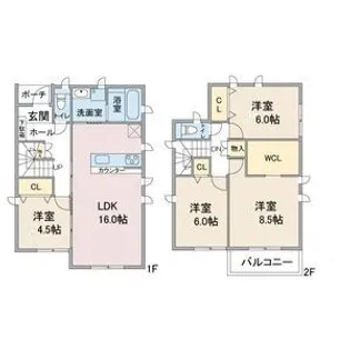 愛知県名古屋市名東区上社5【一戸建】の間取り