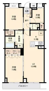 サステナブランシェ本行徳【3階】の間取り
