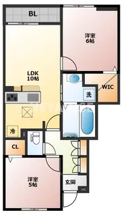 プラシードヒルIX【1階】の間取り