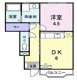 トゥー・ル・モンド【1階】の間取り
