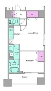 東京都港区芝大門1【マンション】の間取り