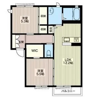 リーリエB【2階】の間取り