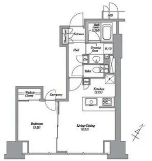 レキシントンスクエア白金高輪【15階】の間取り