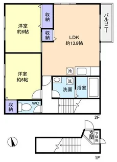 ヴィラ アンソレイユ【2階】の間取り