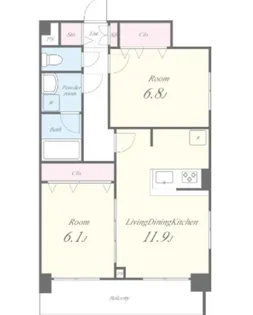 ONZE MARINA TABATA【7階】の間取り