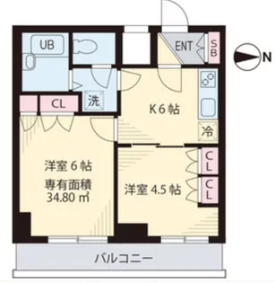 ベイステート安間【10階】の間取り