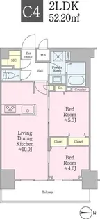 クロスレジデンス飯田橋【12階】の間取り