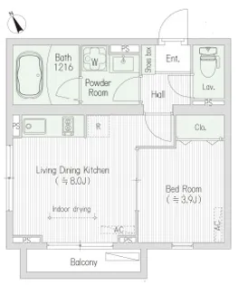 SQUARE市谷河田町hillside【1階】の間取り