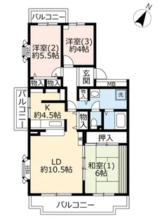 URつくば・春日【3階】の間取り