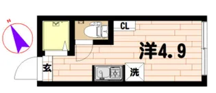 ルームズ高田馬場B棟【1階】の間取り