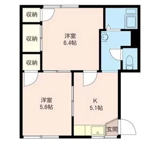 パレスサイドハイツ【1階】の間取り