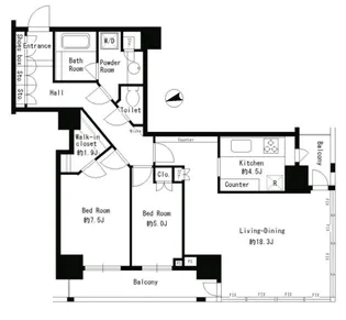 パークタワー芝浦ベイワード アーバンウイング【10階】の間取り