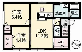 カメリア江の内【1階】の間取り