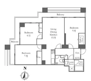 東京都中央区佃2【マンション】の間取り