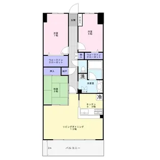 デュオヒルズ新所沢駅前【13階】の間取り