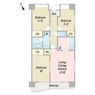 エフロレンス東葛西【4階】の間取り