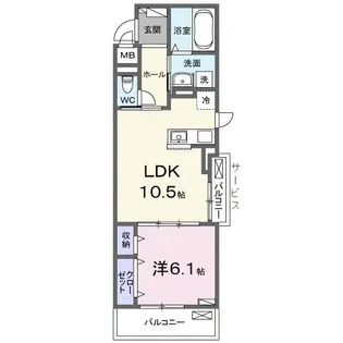 ラピス飯能【3階】の間取り
