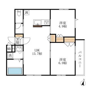ラ・メゾン多摩川緑地【3階】の間取り