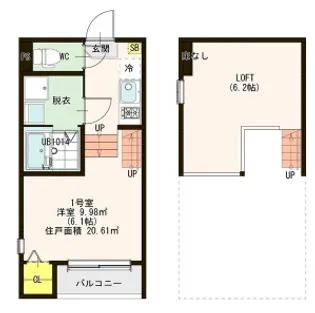 ハーモニーテラスマハロ【2階】の間取り
