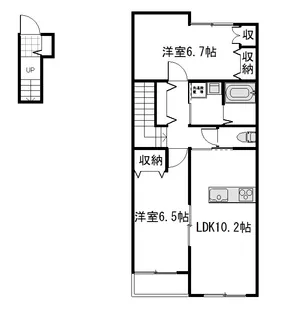 プティーシュシュ撫川【2階】の間取り