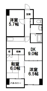 大栄マンション鶴ケ岱【2階】の間取り