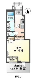 シェルル・スターテラス若林【1階】の間取り
