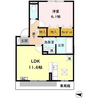 メゾン・ラ・パトリアF【1階】の間取り