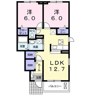 ラ・レーヴ サンク【1階】の間取り