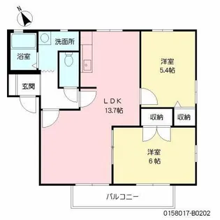 サンディアス児玉B【2階】の間取り