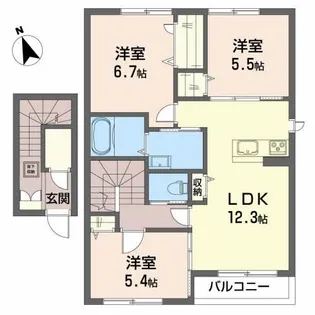 ヘリオス I【2階】の間取り