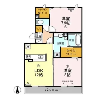 ロイジェントパークスレイクタウン II F【1階】の間取り