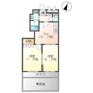 ヒールコートA【1階】の間取り