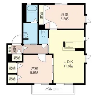 清水ハイムβ【1階】の間取り