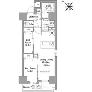 コンフォリア・リヴ茅場町【7階】の間取り