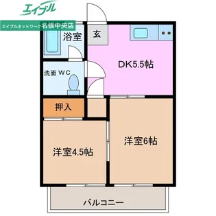ハイツ風花【1階】の間取り