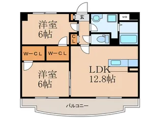 レブリアント板付【8階】の間取り