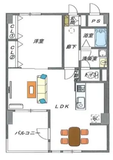 チサンマンション第三江坂【5階】の間取り