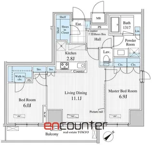 セリオ落合東中野【10階】の間取り