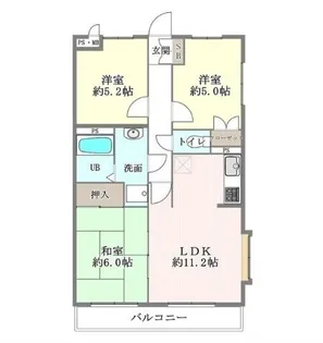 美晴マンションA棟【1階】の間取り