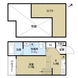 Crea Court箱崎【2階】の間取り
