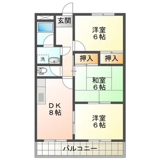 エレガントレーベン B棟【3階】の間取り
