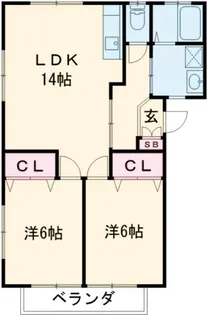 ラ・メゾン中里C棟【2階】の間取り