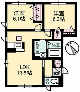 エフィカス【1階】の間取り