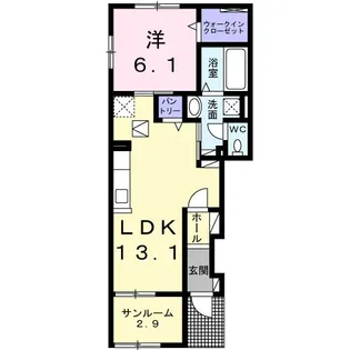 サウス ヴィラII【1階】の間取り