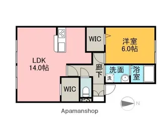 コスモスタウンB【1階】の間取り