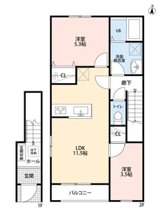 リーブルファイン川口桜町【2階】の間取り